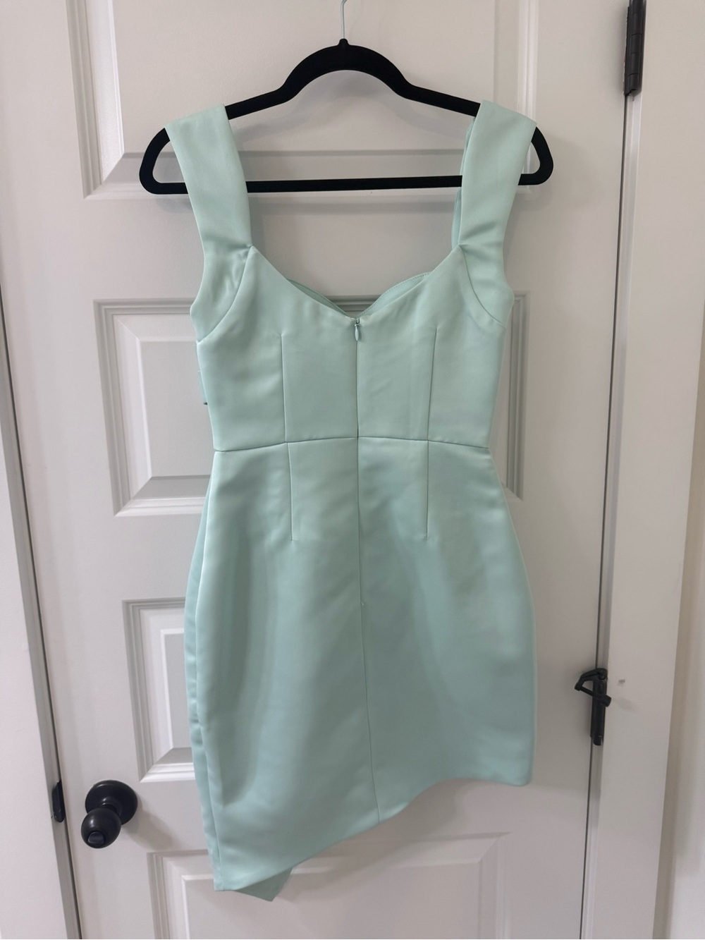 Elliatt Mint Green Pleated Bodice Asymmetric Mini Dress - Picture 2 of 7